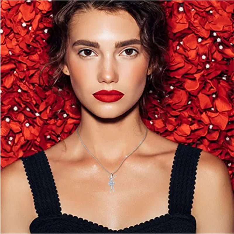 Elegant Fashion Creative Girl Necklace Ballet Sister Necklace Gift Suitable for Female Personality Creative Rainbow Dancer Dance Friendship Pendant Necklace Jewelry Suitable for Sister Friend Birthday Party Jewelry Anniversary Gift - WORLD TIME VISITS
