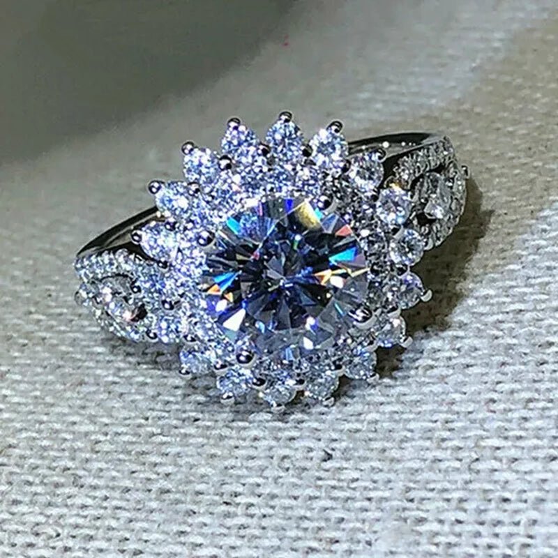 Elegant Woman 925 Sterling Silver Wedding Jewelry for Women Natural Gemstone Rings Noble Princess Engagement Diamond Ring Luxury Accessories Gift Size 4 - 12 Bague Femme - WORLD TIME VISITS