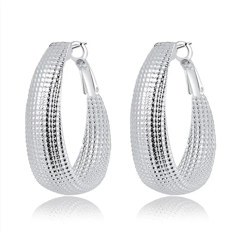 Elegant Women's 925 Sterling Silver Retro Ethnic Style Earrings for Women Lady Wedding Party Jewelry Gifts