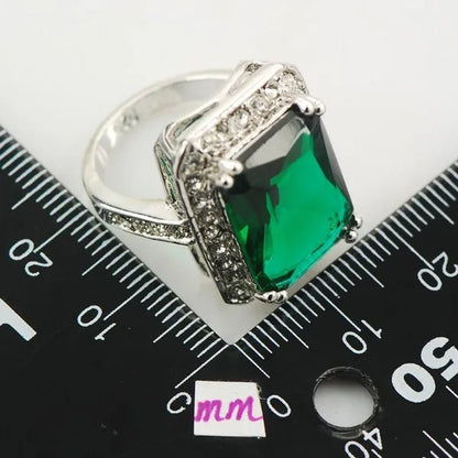 Emerald White Topaz 925 Sterling Silver Ring Size 7 8 9 10 11 F890