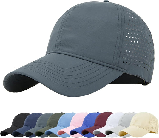 Enwokran Men Quick Dry Sport Baseball Cap, Athletic Fitted Cap Mesh Adjustable Plain Hat Running Trucker Hat for Women - WORLD TIME VISITS