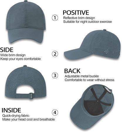 Enwokran Men Quick Dry Sport Baseball Cap, Athletic Fitted Cap Mesh Adjustable Plain Hat Running Trucker Hat for Women