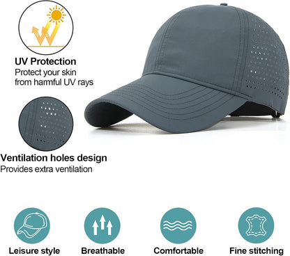 Enwokran Men Quick Dry Sport Baseball Cap, Athletic Fitted Cap Mesh Adjustable Plain Hat Running Trucker Hat for Women - WORLD TIME VISITS