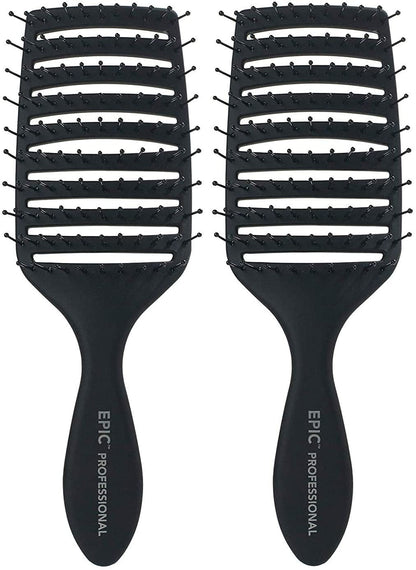 Epic Professional Quick Dry Hair Brush (Black)…2 Pack - WORLD TIME VISITS