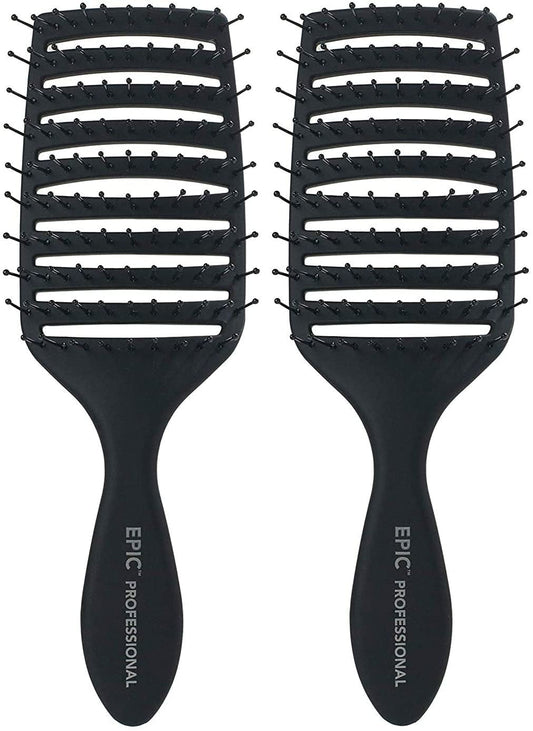 Epic Professional Quick Dry Hair Brush (Black)…2 Pack - WORLD TIME VISITS