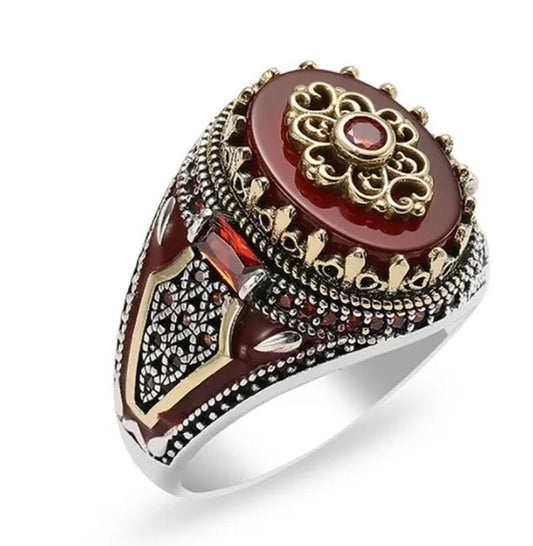 Europe and America Men's Fashion Vintage Ring Noble Gentleman Engagement Wedding Accessories Boyfriend Birthday Father's Day Gift Jewelry Ring Size US4 - 14 - WORLD TIME VISITS