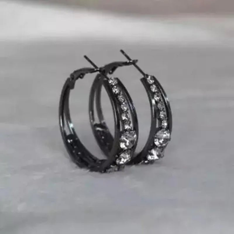 European and American Fashion Hoop Earrings Women's Earrings Micro - inlaid White Zircon Delicate Earrings Romantic Valentine's Day Gift Engagement Earrings Wedding Earrings Anniversary Women's Jewelry - WORLD TIME VISITS