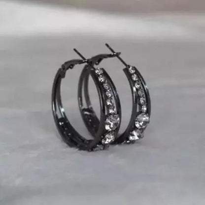 European and American Fashion Hoop Earrings Women's Earrings Micro - inlaid White Zircon Delicate Earrings Romantic Valentine's Day Gift Engagement Earrings Wedding Earrings Anniversary Women's Jewelry - WORLD TIME VISITS