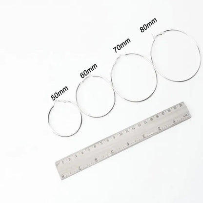 Exaggerate Big Smooth Circle Hoop Earrings, 925 Sterling Silver round Loop Earrings for Women Wedding Engagement Party Fashion Jewelry