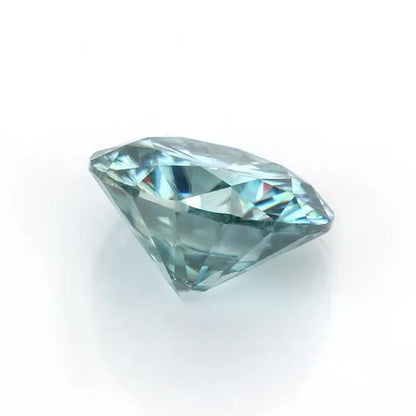 Excellent Moissanite With Certificate Brilliant Loose Moissanite Blue Green Color Round Cut Diamond 6.5 MM 1CT