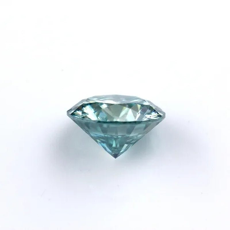 Excellent Moissanite With Certificate Brilliant Loose Moissanite Blue Green Color Round Cut Diamond 6.5 MM 1CT