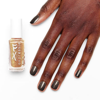 Expr™ Nail Polish, 24K FX Top Coat, Expr FX Collection, Gold Glitter Shimmer, 8-Free Vegan Gold Glitter, 8-Free Vegan 0.33 Fl Oz