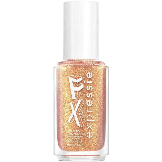 Expr™ Nail Polish, 24K FX Top Coat, Expr FX Collection, Gold Glitter Shimmer, 8 - Free Vegan Gold Glitter, 8 - Free Vegan 0.33 Fl Oz - WORLD TIME VISITS