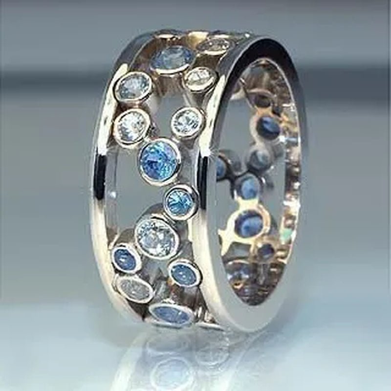 Exquisite and Fashion 925 Sterling Silver White Diamond Ring Elegant Vine Ring Diamond Jewelry Engagement Wedding Band Rings for Women US Size - WORLD TIME VISITS