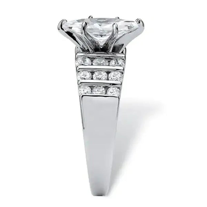 Exquisite Elegant Bridal Wedding Rings for Women Jewelry Micro Pave Diamond Claw Setting Marquise White Sapphire Rings