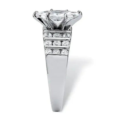 Exquisite Elegant Bridal Wedding Rings for Women Jewelry Micro Pave Diamond Claw Setting Marquise White Sapphire Rings