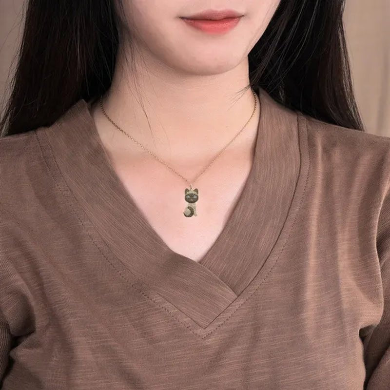 Exquisite Fashion Women's Diamond Animal Jewelry Accessories Gift  Necklace Lovely Cat Pendant European and American Women's Diamond Necklace Birthday Party Valentine's Day Anniversary Gift