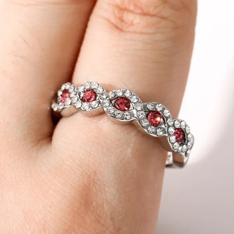 Exquisite Infinite Ruby and Zircon Ring Silver Plated Ring Eternal Bridal Wedding Wedding Ring Jewelry, Women'S, Size 4-11