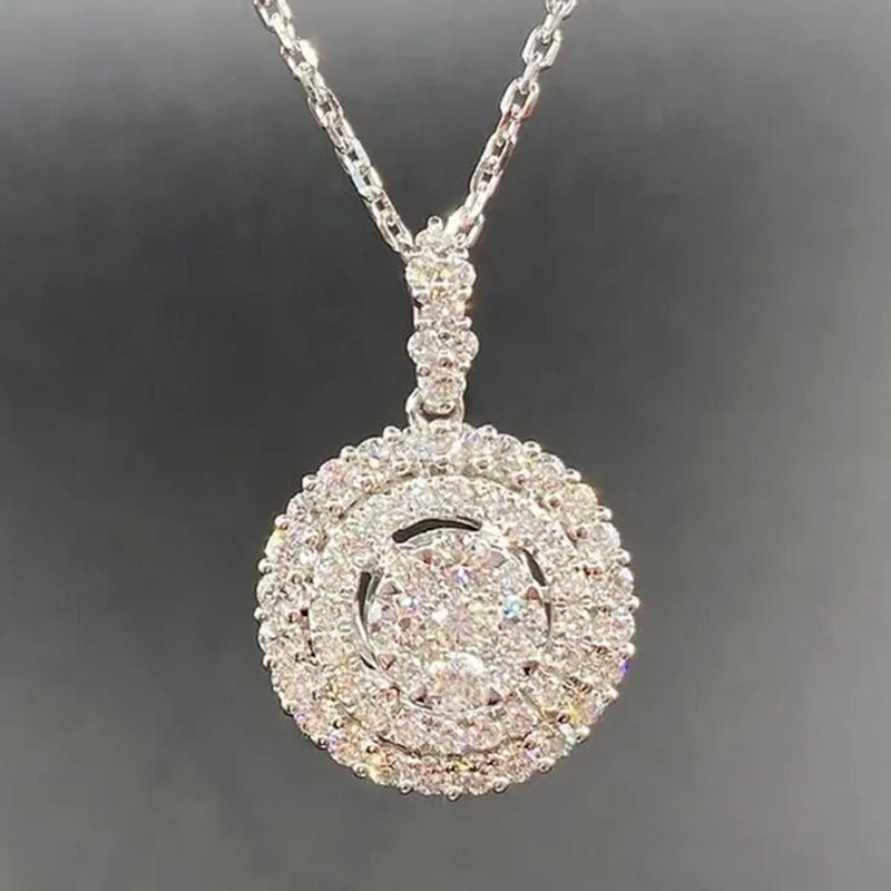Exquisite Micro Inlay Bright Zircon Pendant Necklace for Women Bridal Wedding Jewelry Valentine Gifts