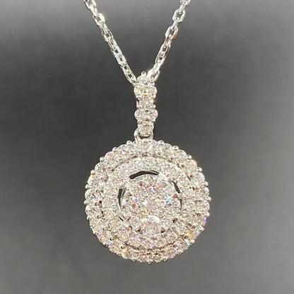 Exquisite Micro Inlay Bright Zircon Pendant Necklace for Women Bridal Wedding Jewelry Valentine Gifts