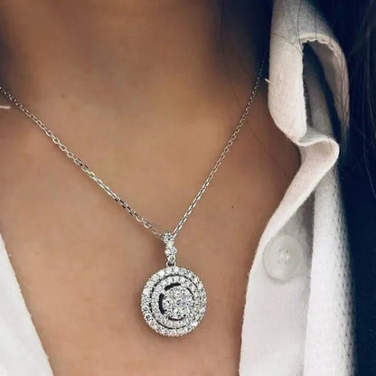 Exquisite Micro Inlay Bright Zircon Pendant Necklace for Women Bridal Wedding Jewelry Valentine Gifts