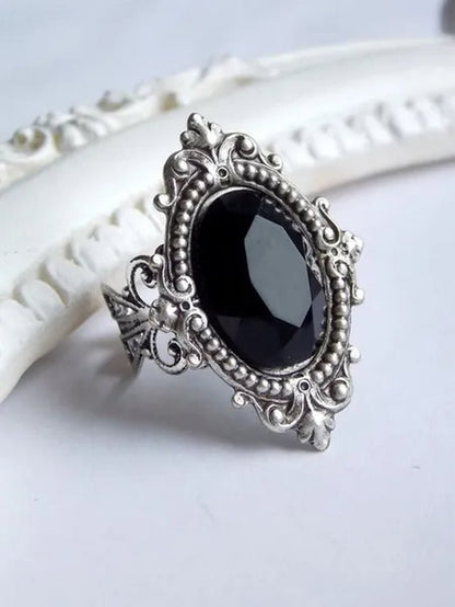 Exquisite Women Black Onyx Eternity Ring Anniversary Gift Engagement Bridal Wedding Jewelry Rings US Size 5 - 11 - WORLD TIME VISITS
