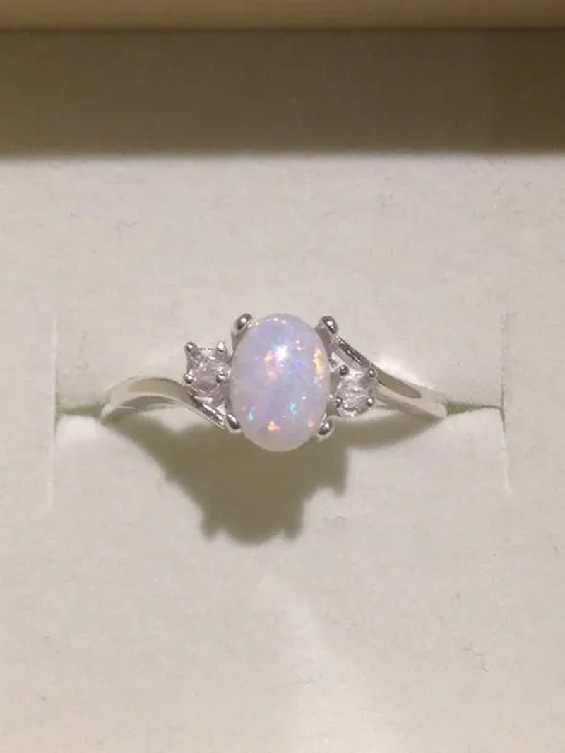 Exquisite Women wedding Jewelry Oval Cut Opal Jewelry Birthday Proposal Gift Bridal Engagement Party Band Rings Size 5 - 11 - WORLD TIME VISITS