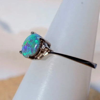 Exquisite Women wedding Jewelry Oval Cut Opal Jewelry Birthday Proposal Gift Bridal Engagement Party Band Rings Size 5 - 11