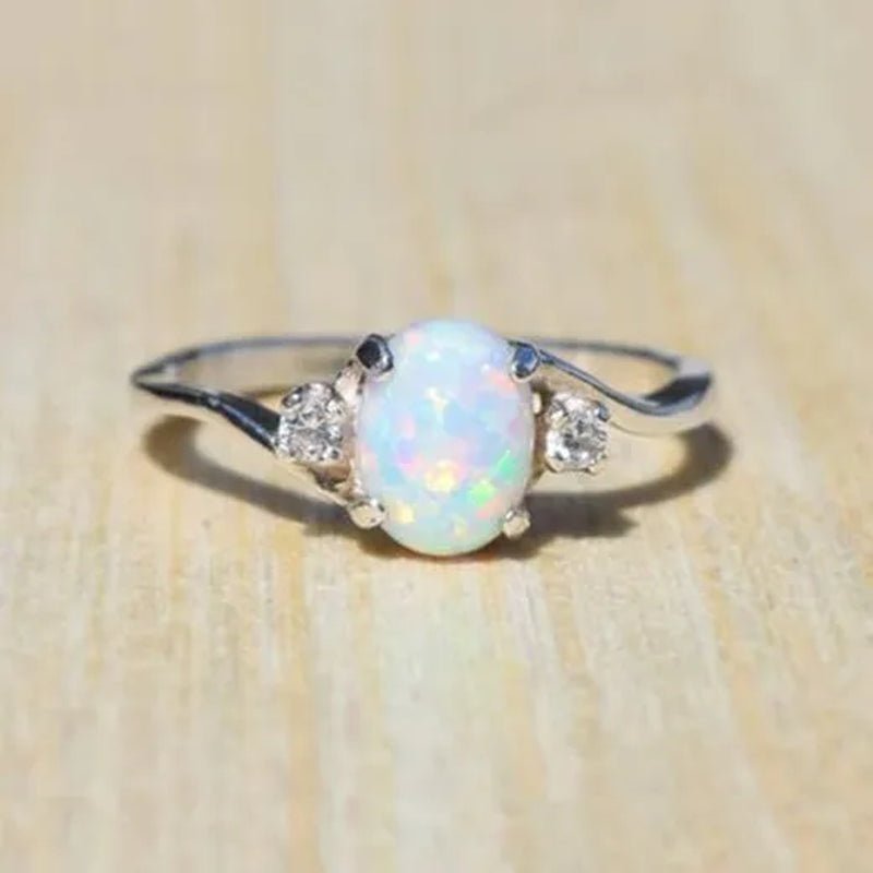 Exquisite Women wedding Jewelry Oval Cut Opal Jewelry Birthday Proposal Gift Bridal Engagement Party Band Rings Size 5 - 11 - WORLD TIME VISITS