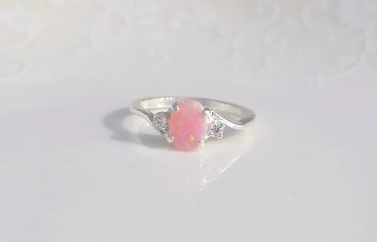 Exquisite Women wedding Jewelry Oval Cut Opal Jewelry Birthday Proposal Gift Bridal Engagement Party Band Rings Size 5 - 11