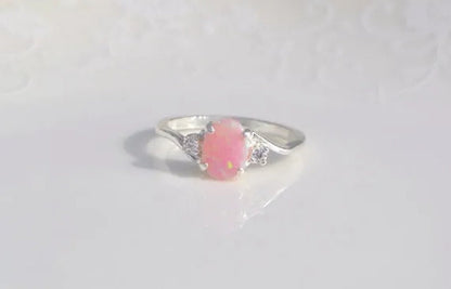 Exquisite Women wedding Jewelry Oval Cut Opal Jewelry Birthday Proposal Gift Bridal Engagement Party Band Rings Size 5 - 11