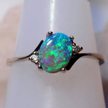 Exquisite Women wedding Jewelry Oval Cut Opal Jewelry Birthday Proposal Gift Bridal Engagement Party Band Rings Size 5 - 11