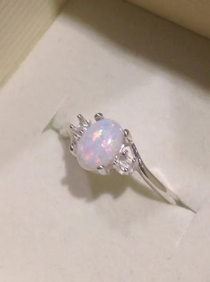 Exquisite Women wedding Jewelry Oval Cut Opal Jewelry Birthday Proposal Gift Bridal Engagement Party Band Rings Size 5 - 11 - WORLD TIME VISITS