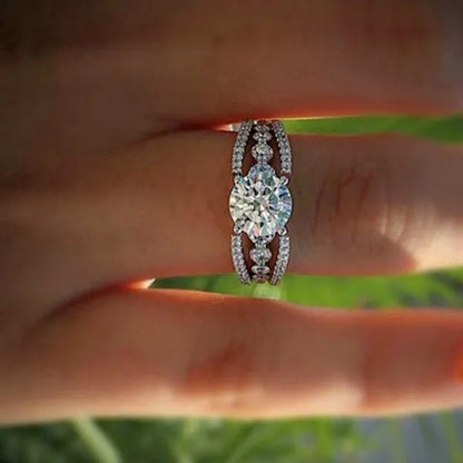 Exquisite Women's Cut Round Ring Fashion Bridal Party Engagement Wedding Ring Size 5 - 11 - WORLD TIME VISITS