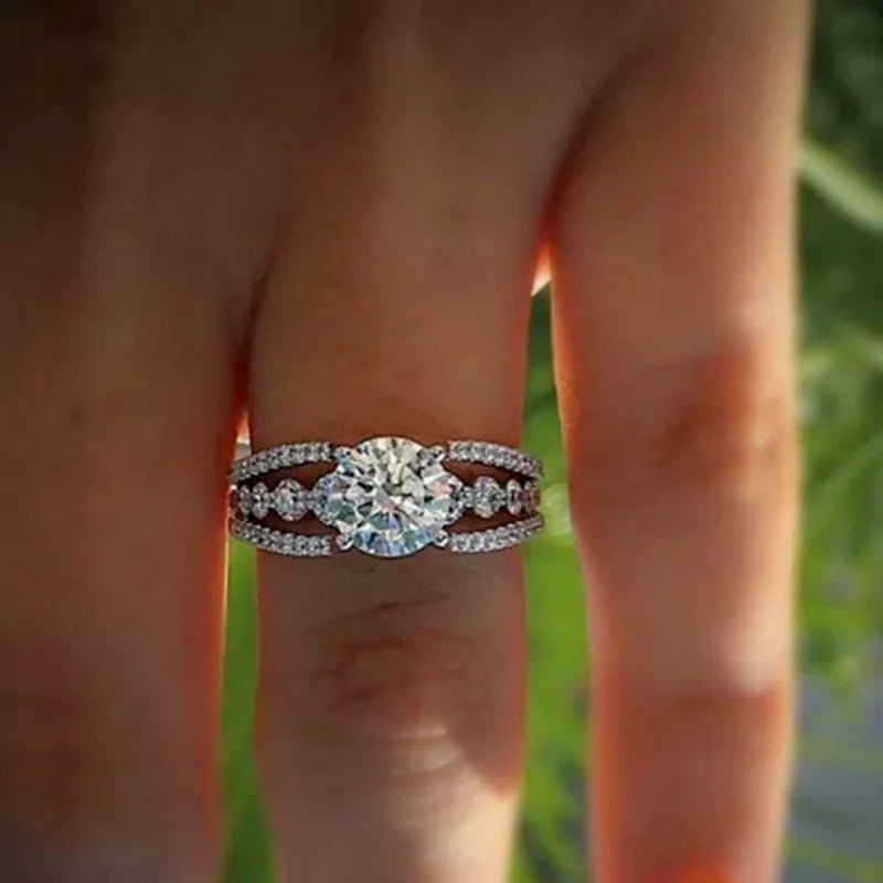 Exquisite Women's Cut Round  Ring Fashion Bridal Party Engagement Wedding Ring Size 5-11