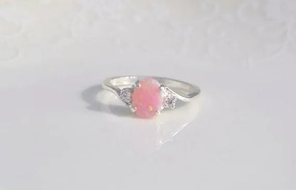 Exquisite Women's Ring Oval Cut Fire Opal Diamond Jewelry Birthday Proposal Gift Bridal Engagement Party Band Rings Size 5 - 11