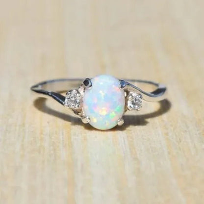 Exquisite Women's Ring Oval Cut Fire Opal Diamond Jewelry Birthday Proposal Gift Bridal Engagement Party Band Rings Size 5 - 11 - WORLD TIME VISITS