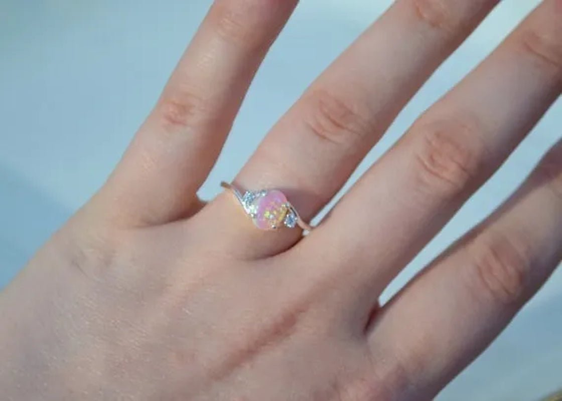 Exquisite Women's Ring Oval Cut Fire Opal Diamond Jewelry Birthday Proposal Gift Bridal Engagement Party Band Rings Size 5 - 11