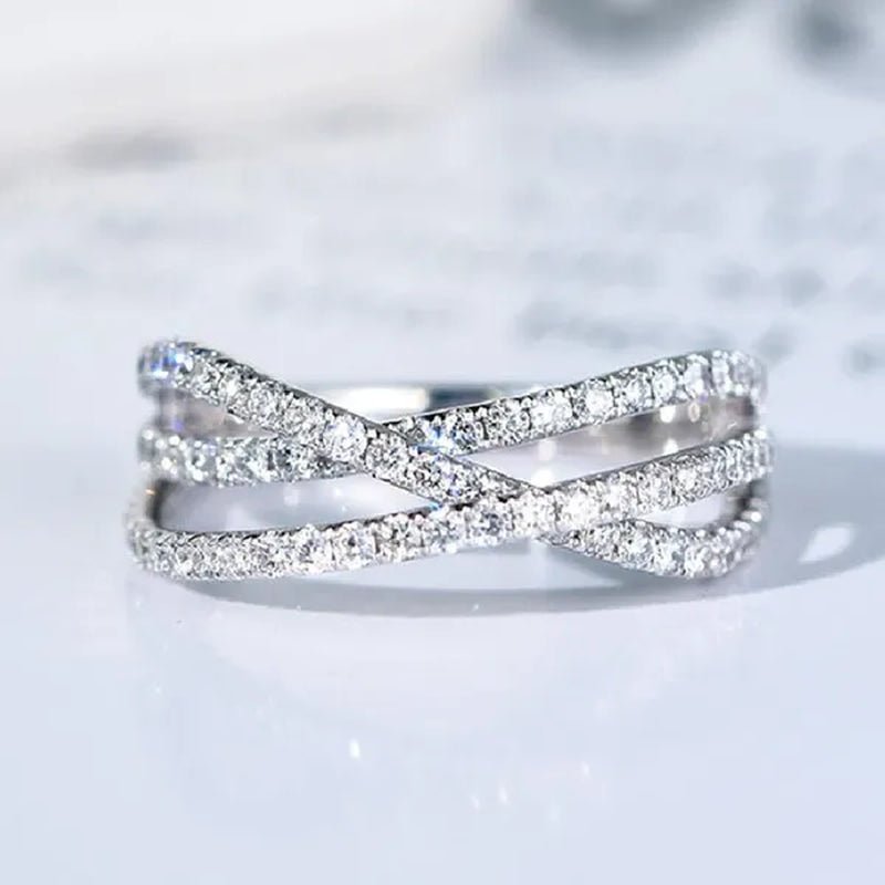 Exquisite Zircon Band Fashion 925 Silver Rings for Women Bride Proposal Engagement Party Accessories Female Wedding Promise Ring Anniversary Gift - WORLD TIME VISITS