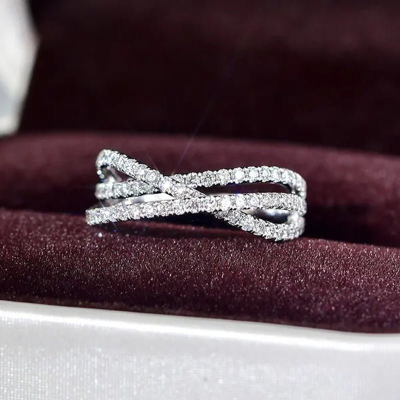 Exquisite Zircon Band Fashion 925 Silver Rings for Women Bride Proposal Engagement Party Accessories Female Wedding Promise Ring Anniversary Gift