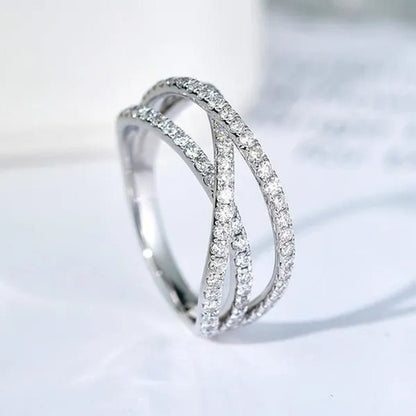 Exquisite Zircon Band Fashion 925 Silver Rings for Women Bride Proposal Engagement Party Accessories Female Wedding Promise Ring Anniversary Gift