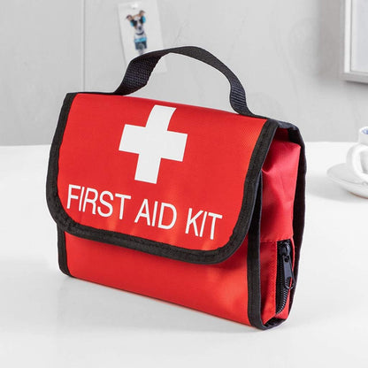 First Aid Bag First Aid Kit Empty Medical Storage Bag Red Trauma Bag for Emergency First Aid Kits Car Workshop Cycling Outdoors (Red Folding)