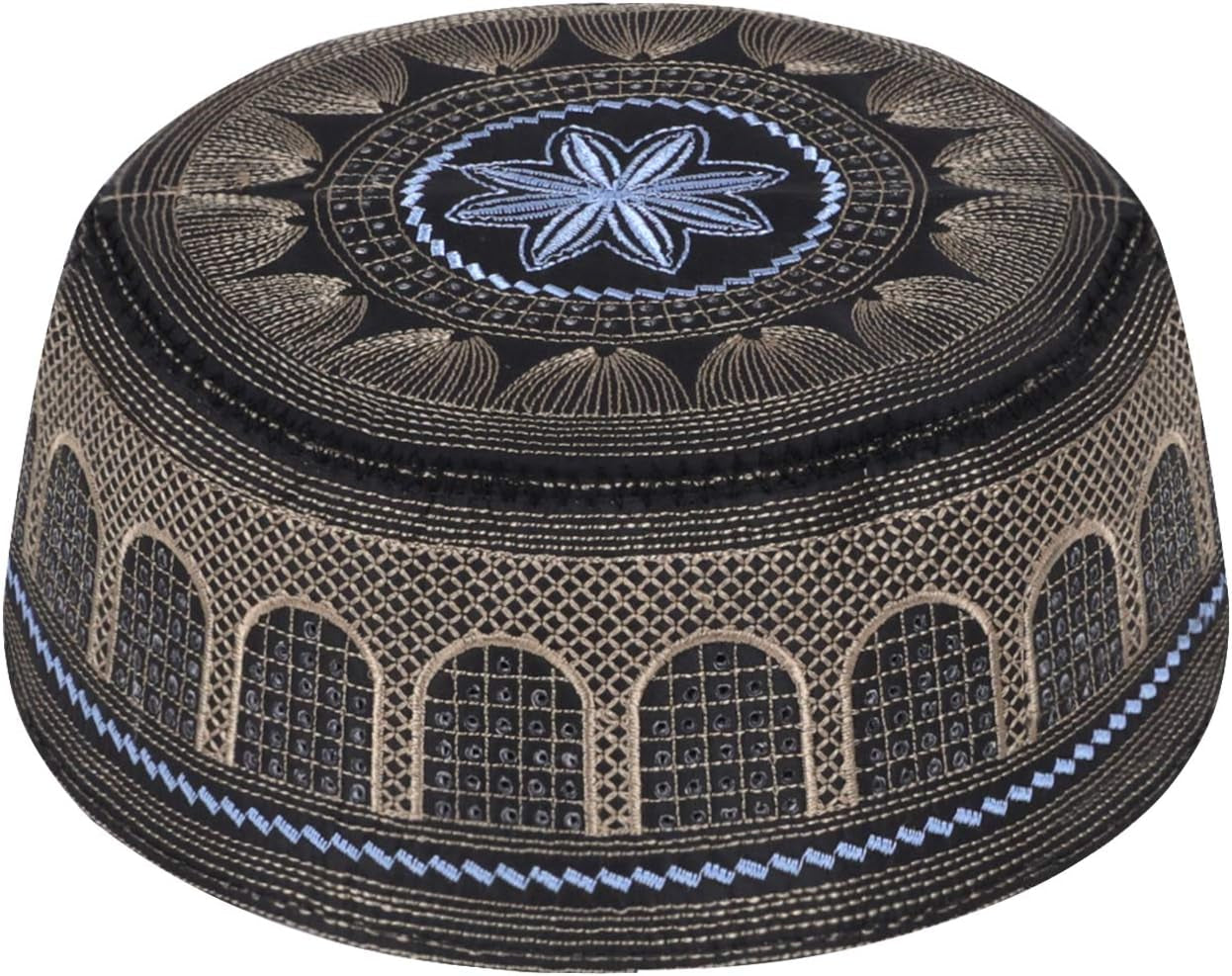 Men Muslim Prayer Kufi Hat Prayer Headwear Cap Islamic Beanie Skull Cap Embroidery Kofia Topi Sun Hat