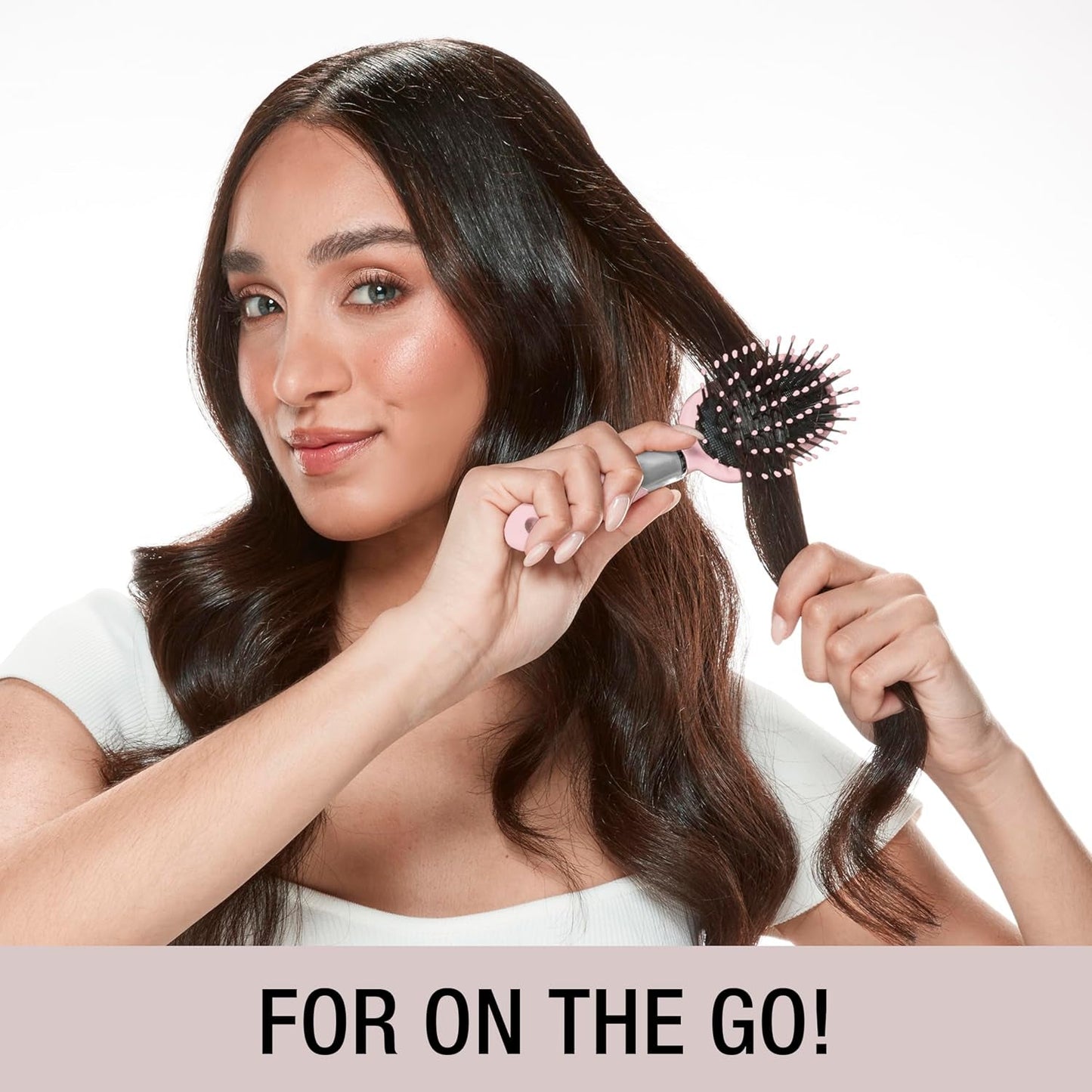 Velvet Touch Oval Cushion Hair Brush - Travel Hairbrush- Detangling - Curly or Straight Styles - Detangler Brushes - Women or Men - Colors at Random