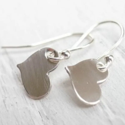Classic Silver Color Delicate Heart Shape Stud Earrings for Women Bridal Anniversary Christmas Gifts Beach Party Jewelry