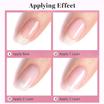 Milky Pink Gel Nail Polish LED UV Gel Soak off Transparent Nude Pink Varnish Nail Art Color 15ML Single Bottle for DIY Home French Manicure