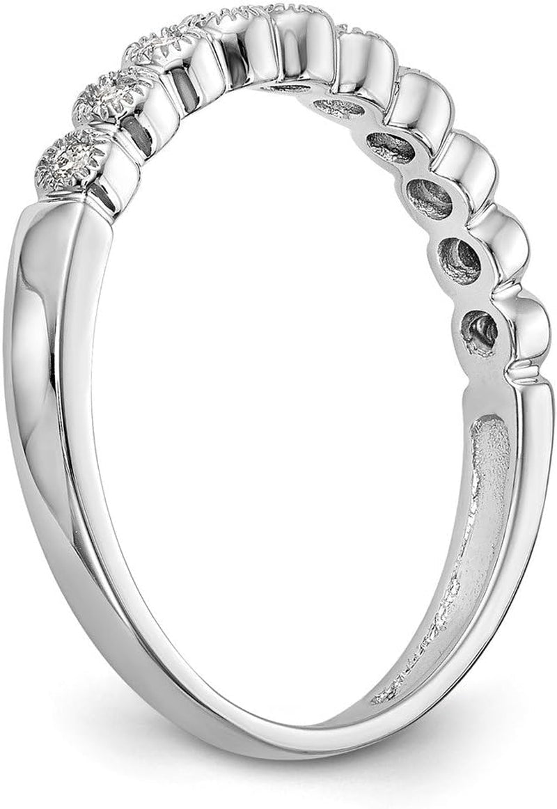 Solid 14K White Gold Diamond Ring (2Mm) (1/10Ct.)