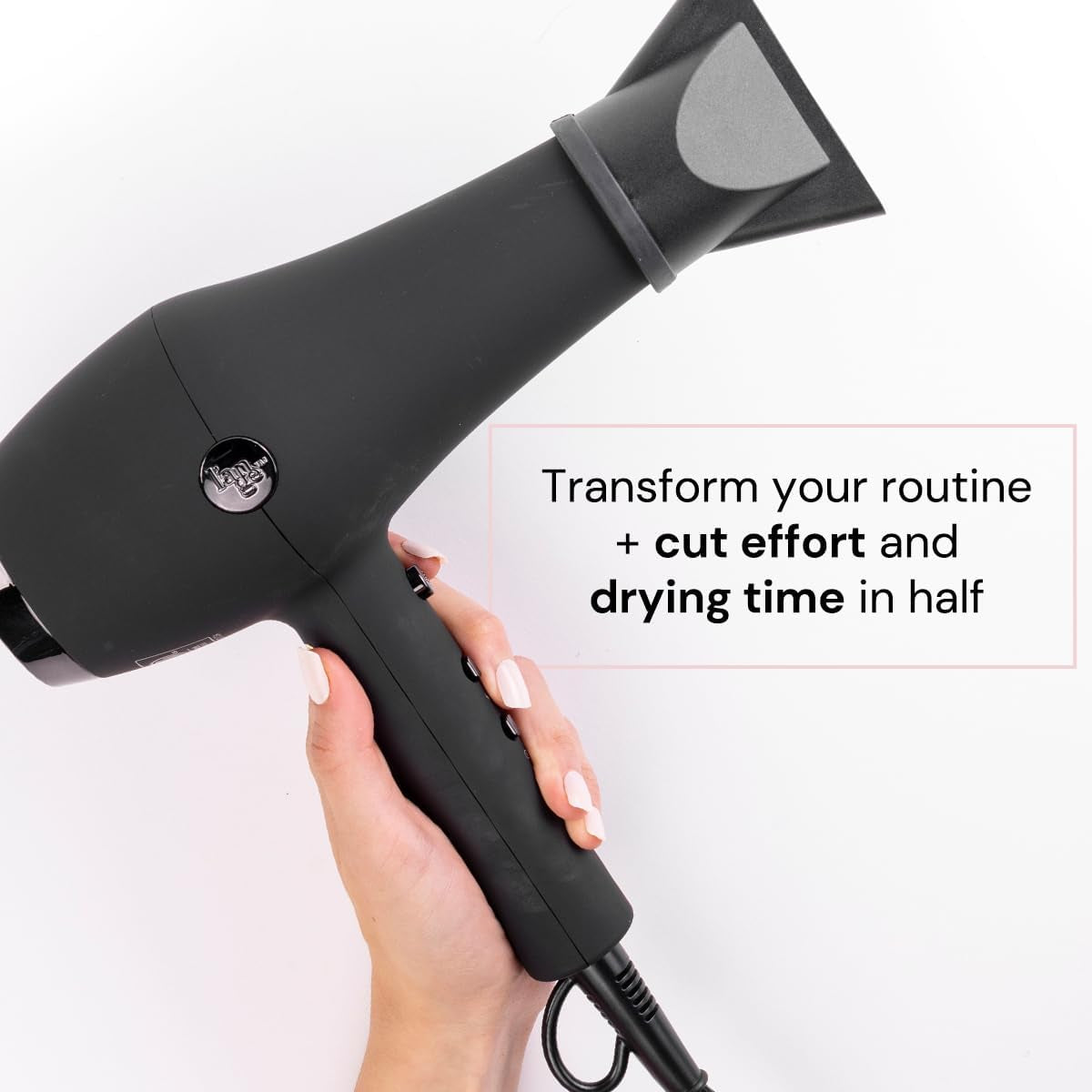 Soleil Professional Hair Dryer | 3 Heat Settings & 2 Airflow Settings | Cool Shot Locks-In Style | Professional Length Cord | Best Lightweight Hair for Smooth Blowouts (Black)