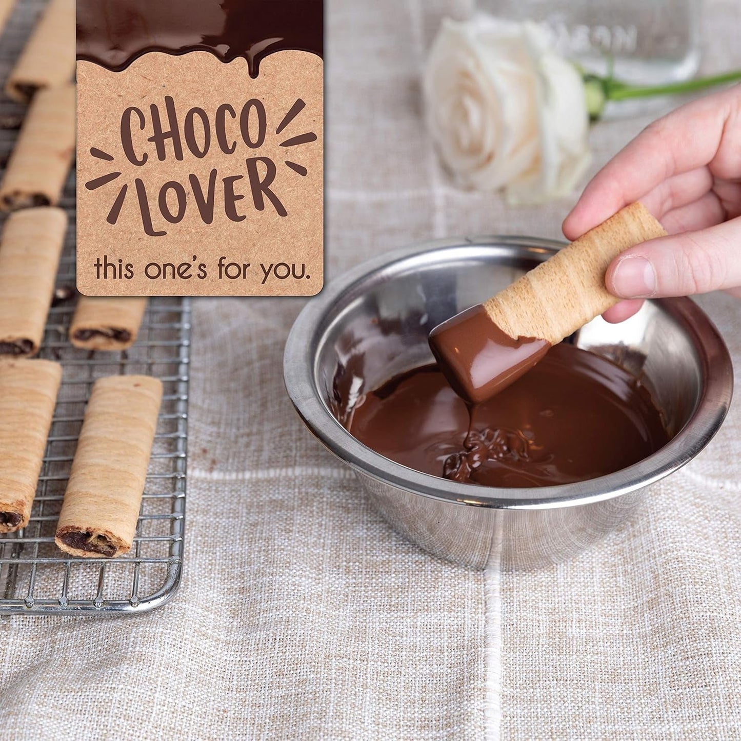 15 Crepe Valentines Cookies Gift Box, Gourmet Chocolate Covered Cookies Gift Basket, Sweet Treats for Food Delivery, Gift Ideas for Men, Women, Grandma, Grandpa