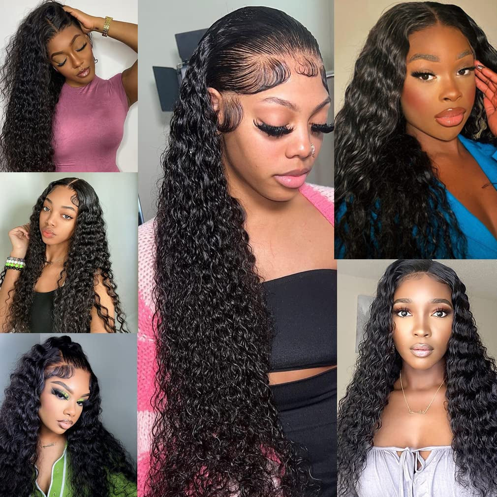 Water Wave Bundles 18 20 22 Inch Wet and Wavy Human Hair Weave Bundles 10A Brazilian Virgin Water Wave Hair 3 Bundles Human Hair Extensions for Black Women Natural Color